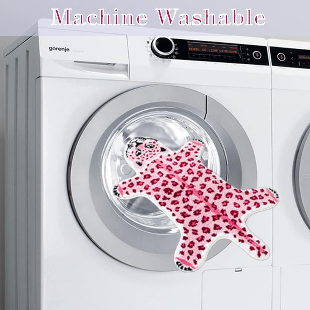 Pink Leopard Non-Slip Bath Mat 23.6x39.3in