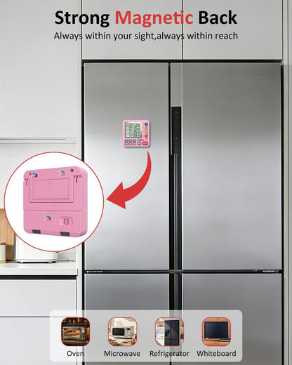 Digital Kitchen Timer with 4 Channel, Loud Alarm and Silent Mode