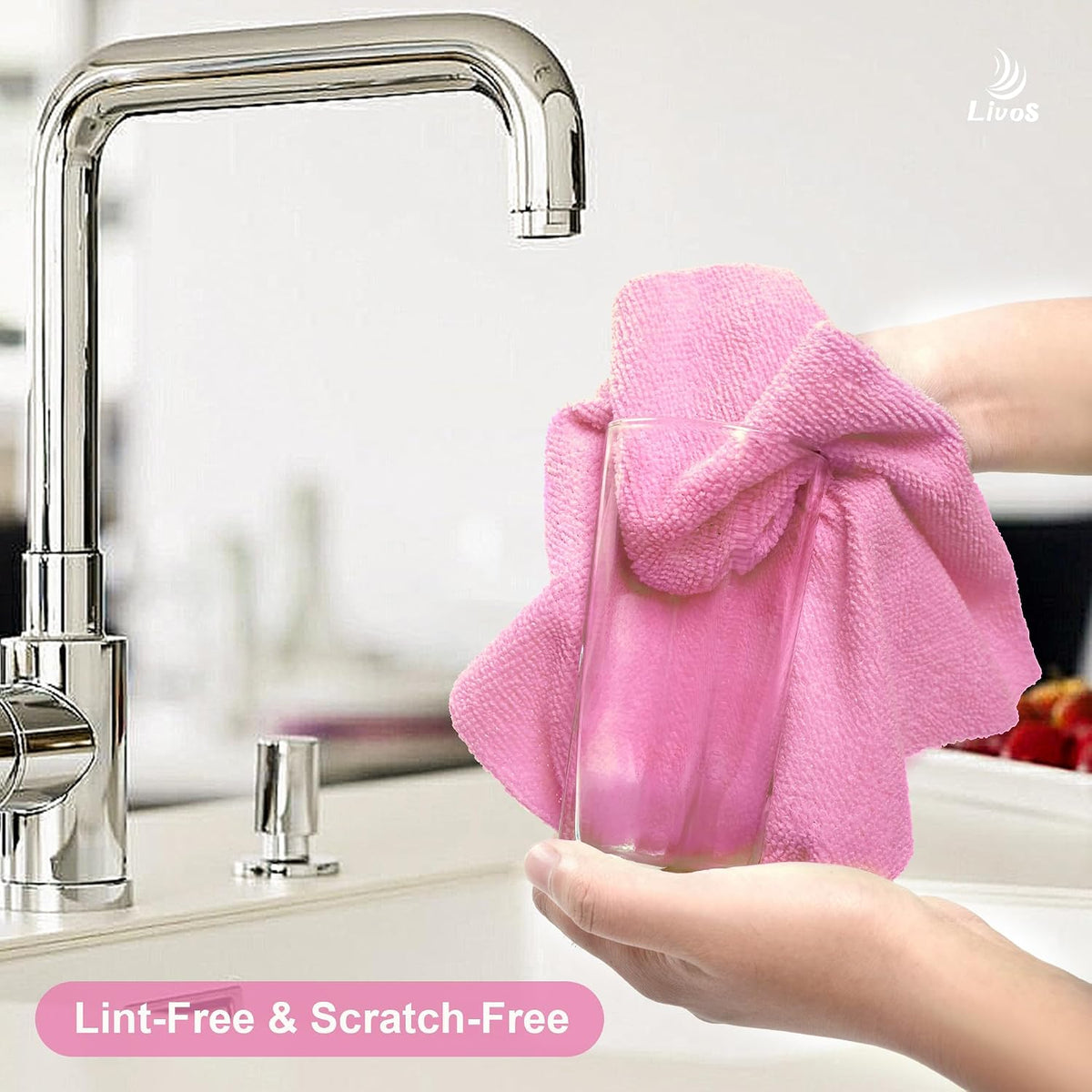Microfiber Cleaning Cloth Roll - 80 Pack, Reusable Paper Towels Pink Tear Away, Microfiber Towels for Cars, Super Absorbent Lint Free Cleaning Rags for House, Kitchen, Window-11.5"x11.5"