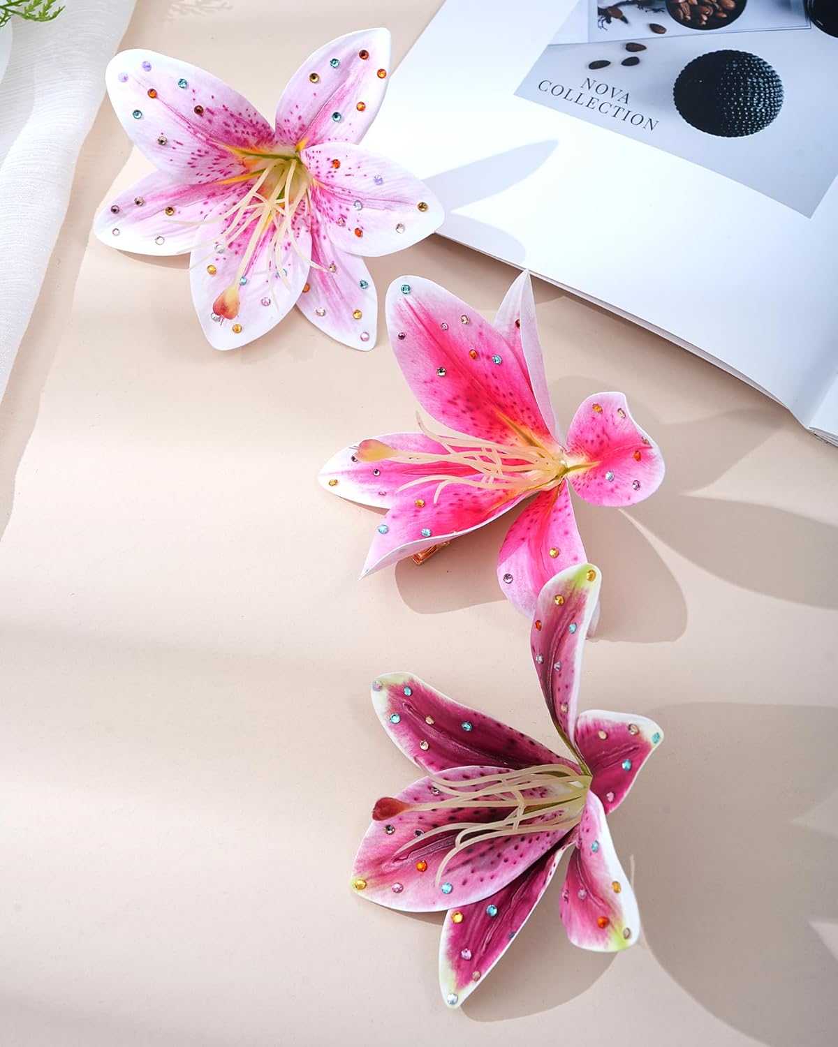 Hawaiian Flower Hair Clips Lily Tropical Hair Pins for Vacation