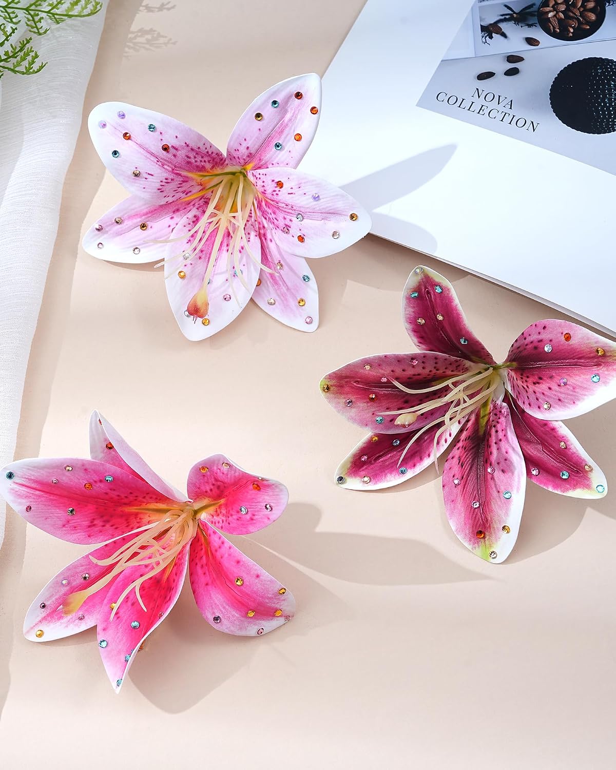 Hawaiian Flower Hair Clips Lily Tropical Hair Pins for Vacation