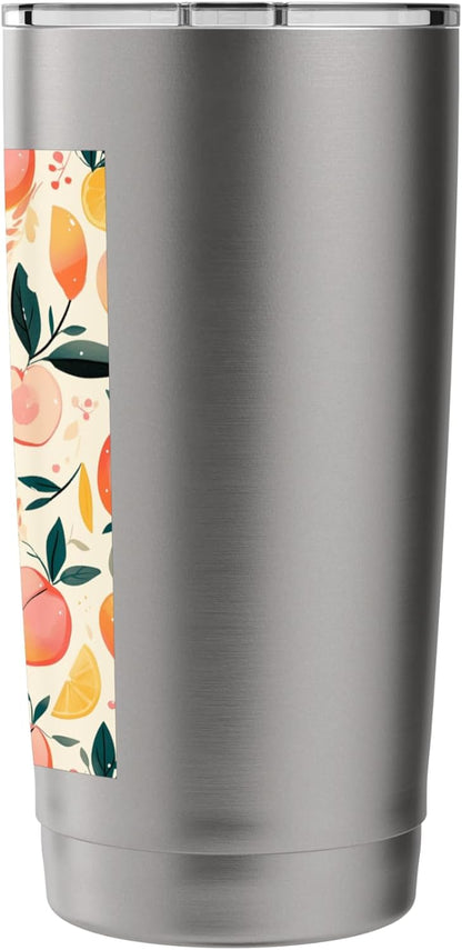 Cute Pattern Art Peach Fruit Stainless Steel Insulated Tumbler