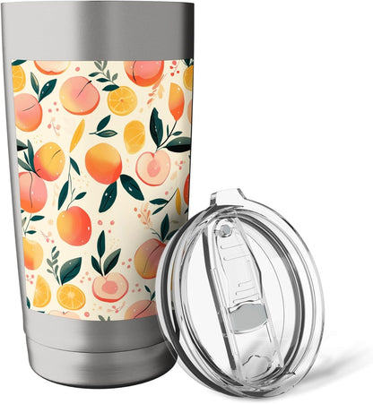 Cute Pattern Art Peach Fruit Stainless Steel Insulated Tumbler