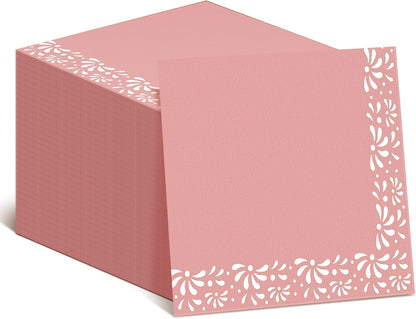 AmazingSpark 100 Pcs Mexican Cielito Lindo Disposable Paper Napkins, Brown Clay Floral Cocktail Napkins, Fiesta Party Decorations for Baby Shower, Wedding, Birthday, Cinco De Mayo(Minimalist,Pink)