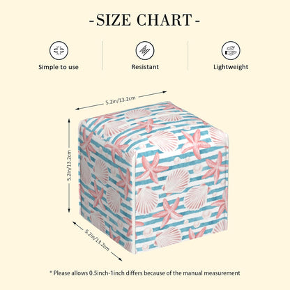 Tissue Box Holder Pink Seashells and Starfish Tissue Box Cover Square Leather Tissue Holder Organizer Portable Decorative Facial Paper Case for Home Office Bathroom Vanity Countertop