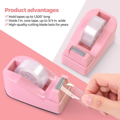 Pink Desk Accessories 11Pcs with Rotating Pen Holder for Desk