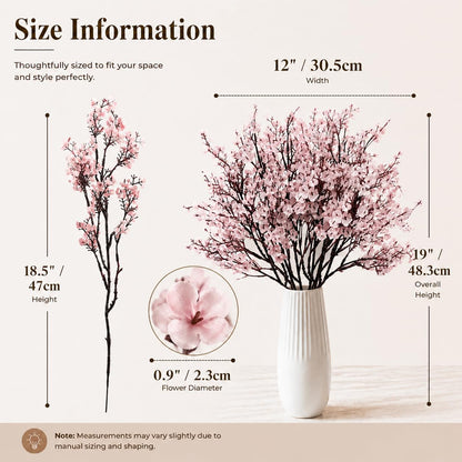 6 Bundles Artificial Light Pink Baby’s Breath Flowers