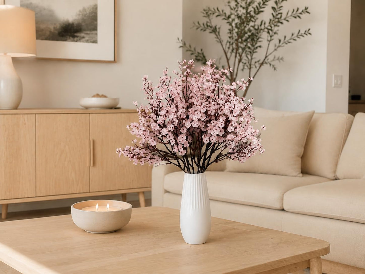 6 Bundles Artificial Light Pink Baby’s Breath Flowers