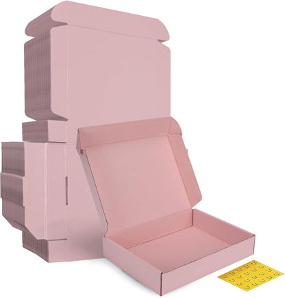 11x8x2 inches Shipping Boxes Set of 25, Pink Corrugated Cardboard Gift Box for Packing, Mailing, Small Business