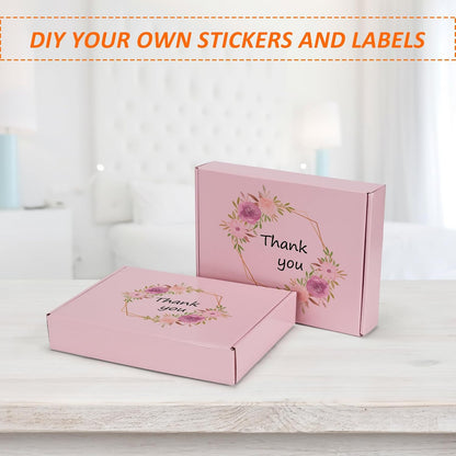 11x8x2 inches Shipping Boxes Set of 25, Pink Corrugated Cardboard Gift Box for Packing, Mailing, Small Business