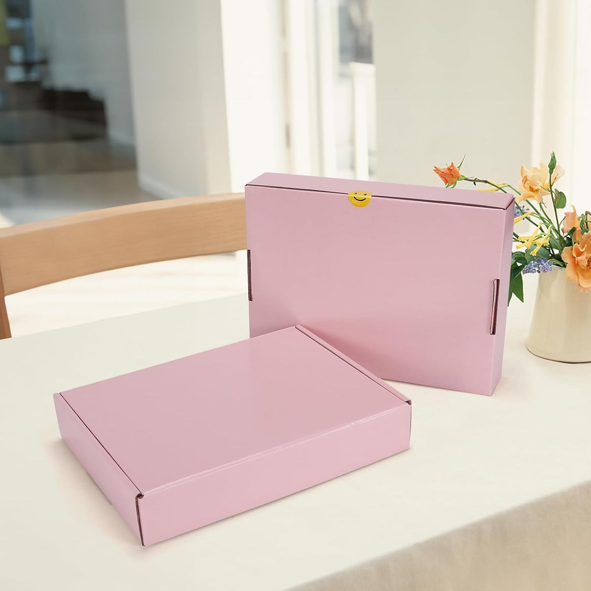 11x8x2 inches Shipping Boxes Set of 25, Pink Corrugated Cardboard Gift Box for Packing, Mailing, Small Business