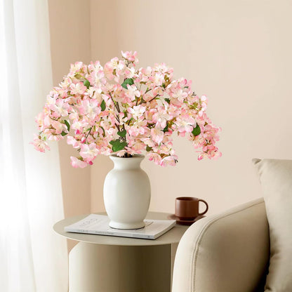 Artificial Cherry Blossom Branches 6PCS Fake Flowers Artificial Faux Silk Flowers Plum Tree Blossom Fake Plants Arrangement for Spring DIY Home Wedding Table Office Vase Decor (Pink)