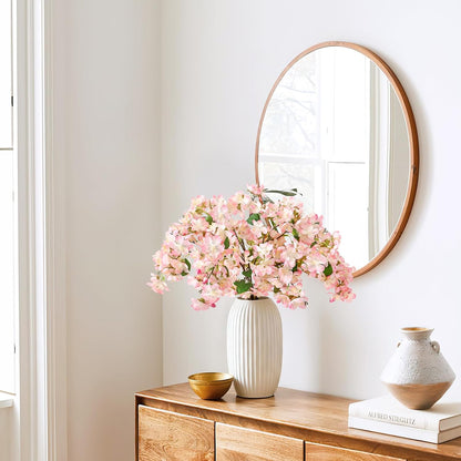 Artificial Cherry Blossom Branches 6PCS Fake Flowers Artificial Faux Silk Flowers Plum Tree Blossom Fake Plants Arrangement for Spring DIY Home Wedding Table Office Vase Decor (Pink)