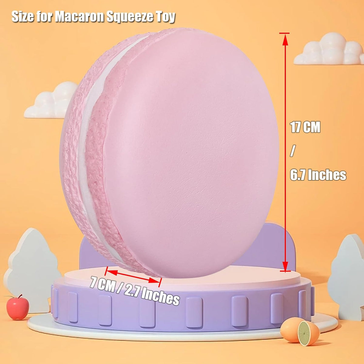 Gaint Macaron Slow Rising Squishies,Jumbo Squishys Birthday Gift for Kids, Stress Relief Kawaii Squishie Toys (Pink)