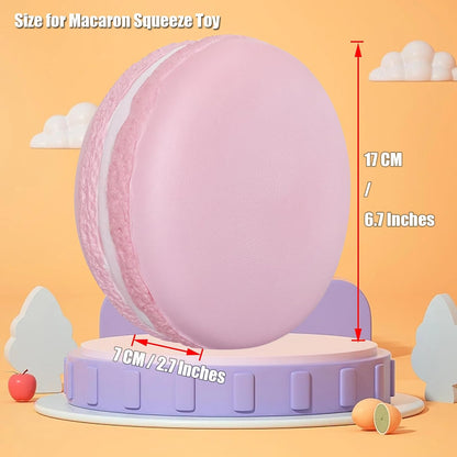 Gaint Macaron Slow Rising Squishies,Jumbo Squishys Birthday Gift for Kids, Stress Relief Kawaii Squishie Toys (Pink)