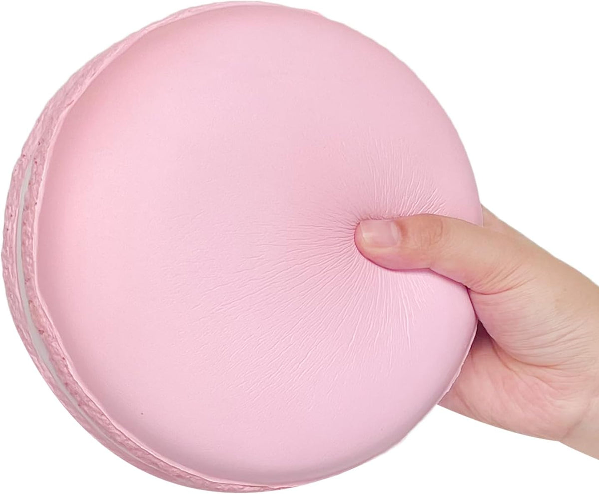 Gaint Macaron Slow Rising Squishies,Jumbo Squishys Birthday Gift for Kids, Stress Relief Kawaii Squishie Toys (Pink)
