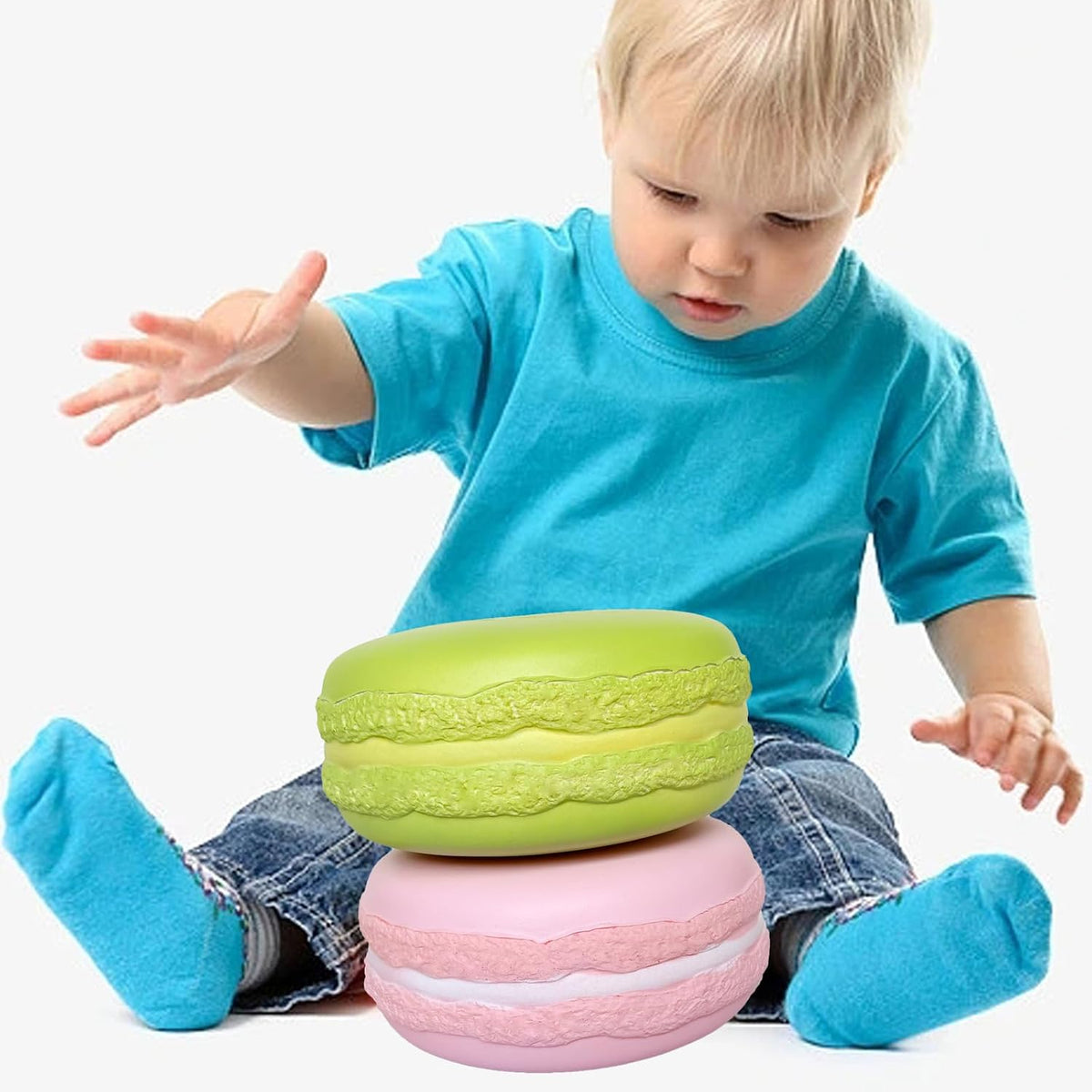 Gaint Macaron Slow Rising Squishies,Jumbo Squishys Birthday Gift for Kids, Stress Relief Kawaii Squishie Toys (Pink)