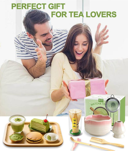 Matcha Whisk Set, 7PCS Matcha Set with Bamboo Whisk and Ceramic Bowl