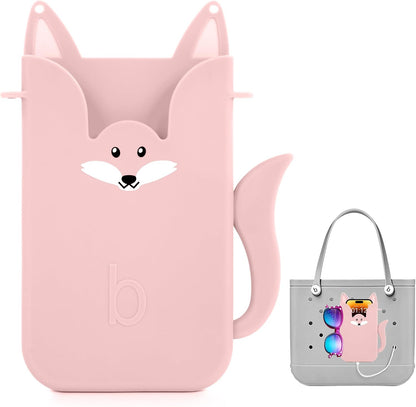 Silicone Phone Holder for Bogg Bags, Compatible Phone Case Attachment, Beach Tote Bag Accessory – Ideal Holder for Bogg & Similar Beach Bags (Light Pink)