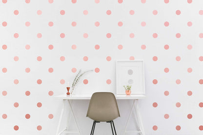 PapaKit Large Round Polka Dot Confetti Wall Decal Baby Nursery Child Kid Boy Girl Bedroom Home Decor | Creative Art Design Pattern | Safe Removable Adhesive (Rose Gold Metallic, 2 Inches x 120 Pieces)