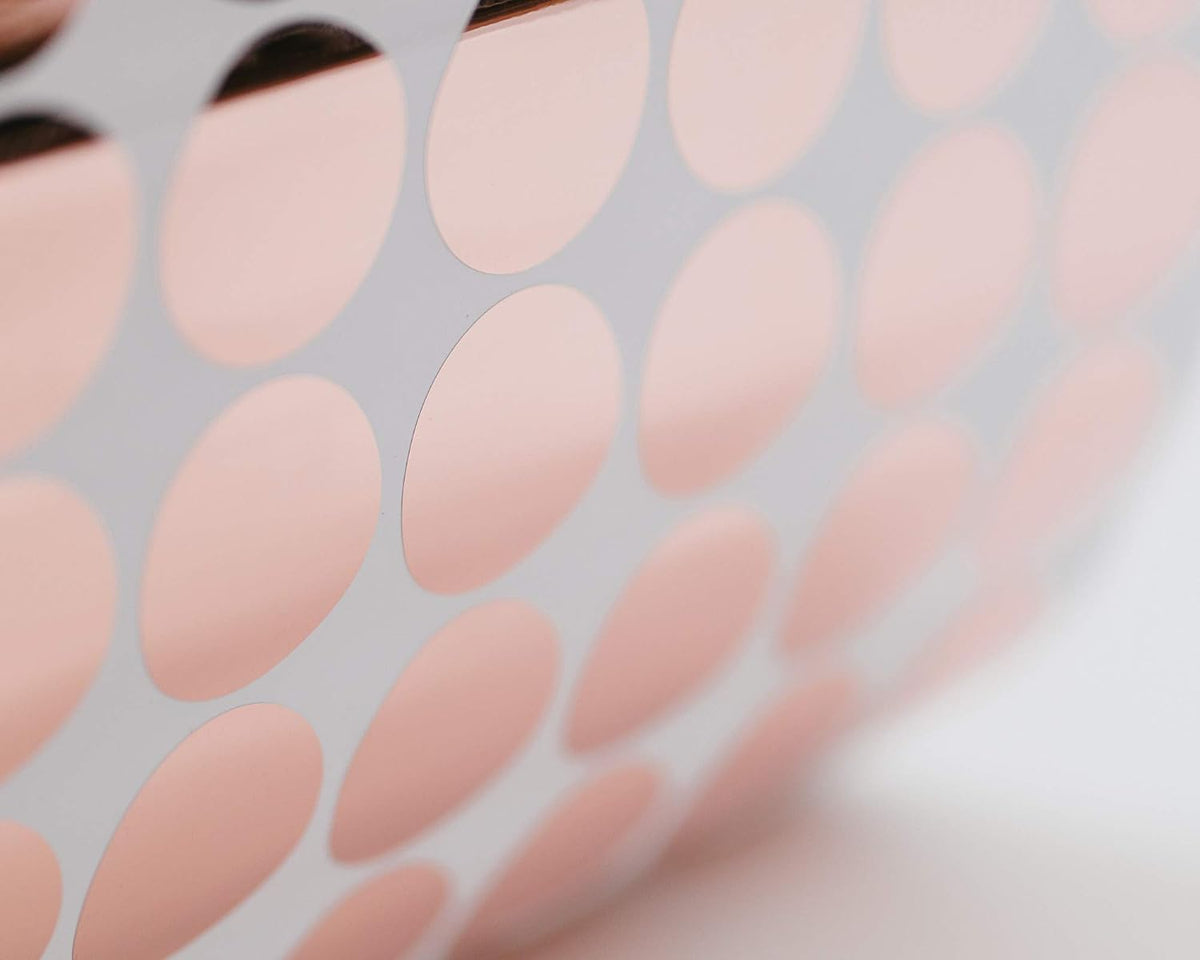 PapaKit Large Round Polka Dot Confetti Wall Decal Baby Nursery Child Kid Boy Girl Bedroom Home Decor | Creative Art Design Pattern | Safe Removable Adhesive (Rose Gold Metallic, 2 Inches x 120 Pieces)