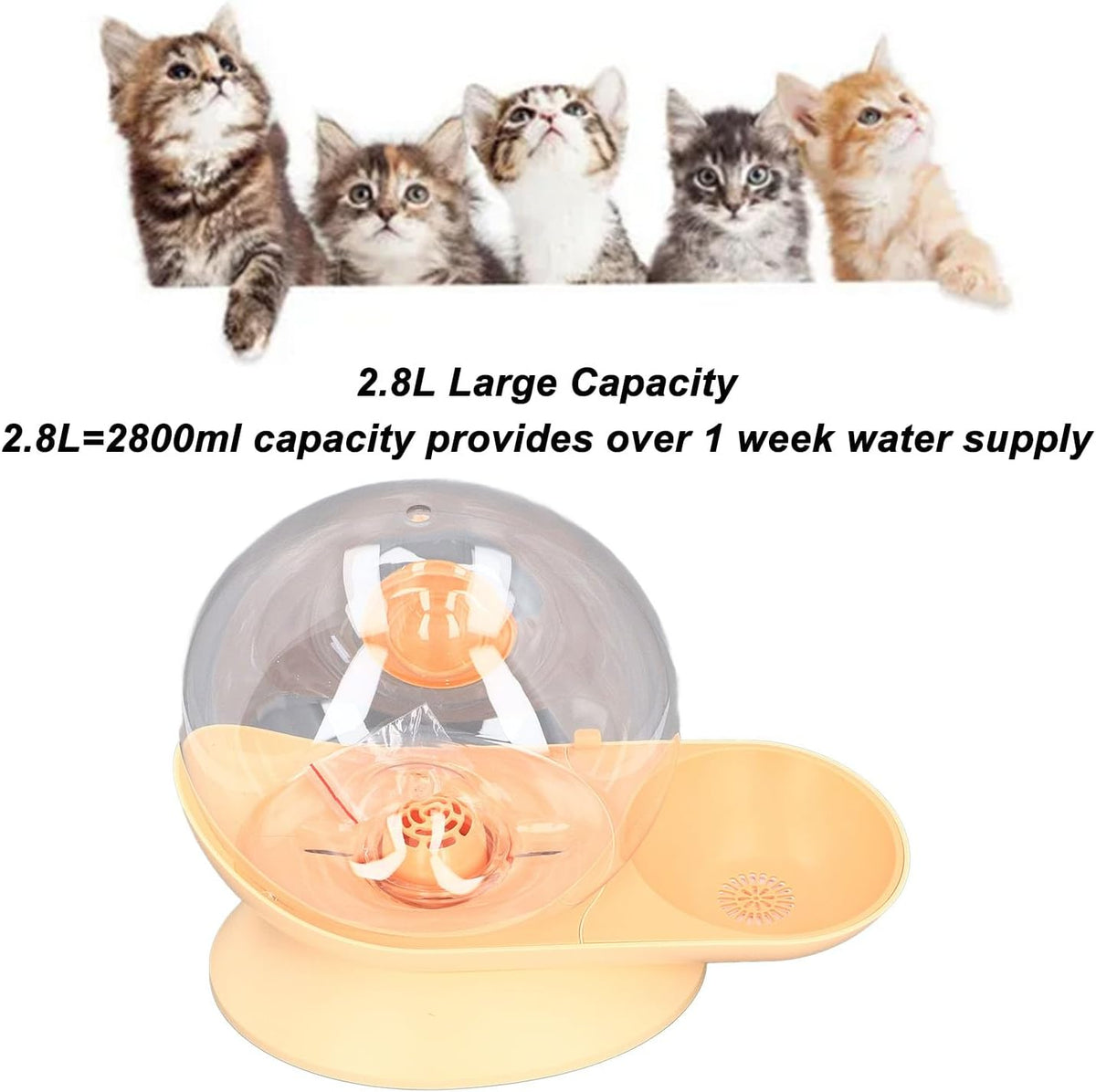 2.8L Automatic Cat Dispenser Shape Pet Waterer with System for Dogs Cats Lightweight Easy Use