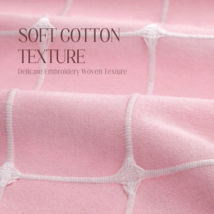 Pink Boho Shower Curtain Cotton Texture,72" W×72" L