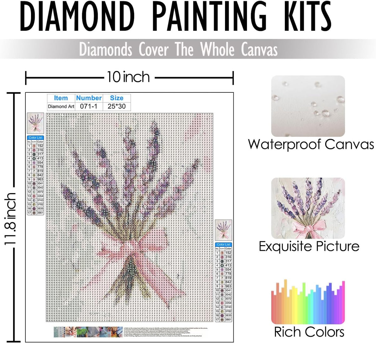 4 Pack Pink Coquette Bow Floral Diamond Art Kits, Wildflower Hydrangea Lavender Flower Gem Diamond Painting Art Kits for Adults Kids Beginners, Preppy Coquette Girly Room Decor 9.8x11.8 Inch