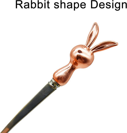 6Pcs Rose Gold Rabbit Fruit Forks 5.2inch Bunny Appetizer Forks