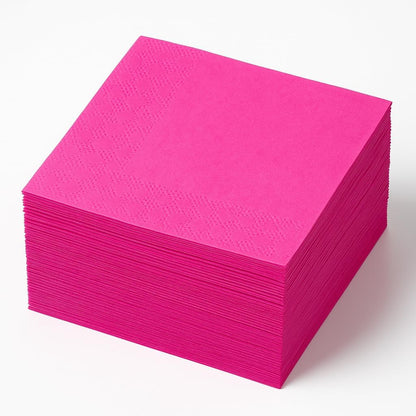 Pink Cocktail Napkins 50 Pack, 2 Ply Party Napkins Birthday Baby Shower