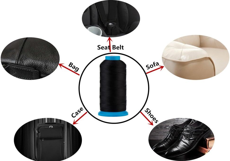 [1500 Yards/Coated/No Unravel /22 Colors Available] Heavy Duty Bonded Nylon Threads #69 T70 Size 210D/3 for Upholstery, Leather and Other Heavy Fabric (Pink)