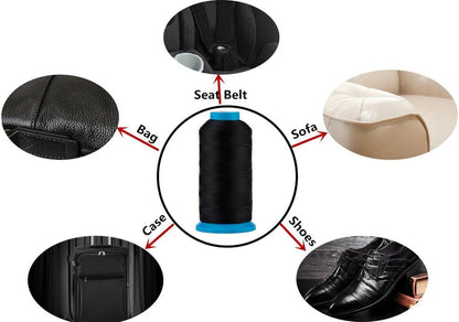 [1500 Yards/Coated/No Unravel /22 Colors Available] Heavy Duty Bonded Nylon Threads #69 T70 Size 210D/3 for Upholstery, Leather and Other Heavy Fabric (Pink)