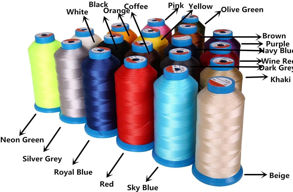 [1500 Yards/Coated/No Unravel /22 Colors Available] Heavy Duty Bonded Nylon Threads #69 T70 Size 210D/3 for Upholstery, Leather and Other Heavy Fabric (Pink)