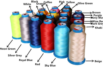 [1500 Yards/Coated/No Unravel /22 Colors Available] Heavy Duty Bonded Nylon Threads #69 T70 Size 210D/3 for Upholstery, Leather and Other Heavy Fabric (Pink)