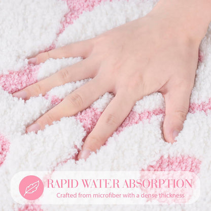 You Look Good Bath Mat - Cute Light Pink Bathroom Rugs Non Slip Washable, Blue Bathroom Decor, Bedroom Decor Aesthetic, Funny Funky Trendy Pink and White Bathroom Mats 25" x 21"