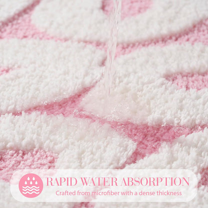 You Look Good Bath Mat - Cute Light Pink Bathroom Rugs Non Slip Washable, Blue Bathroom Decor, Bedroom Decor Aesthetic, Funny Funky Trendy Pink and White Bathroom Mats 25" x 21"