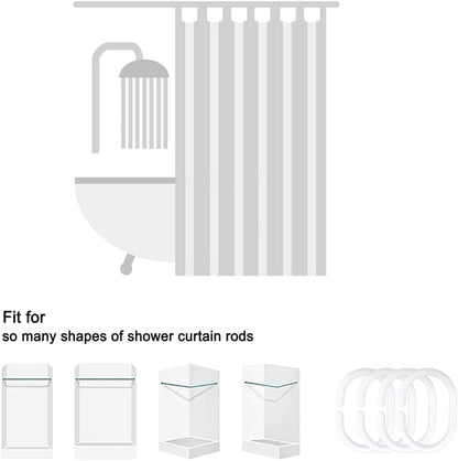 Pink Striped Shower Curtain Abstract Wavy Line Modern Minimalist Geometric Fabric Bathroom Decor Curtains with Hooks,60 x 70