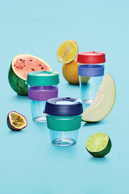 Original Reusable Coffee Cup, 12 oz Lightweight Plastic Travel Cup with Splashproof Sipper Lid, Dishwasher Safe, Peaches (Pashmak Pink)