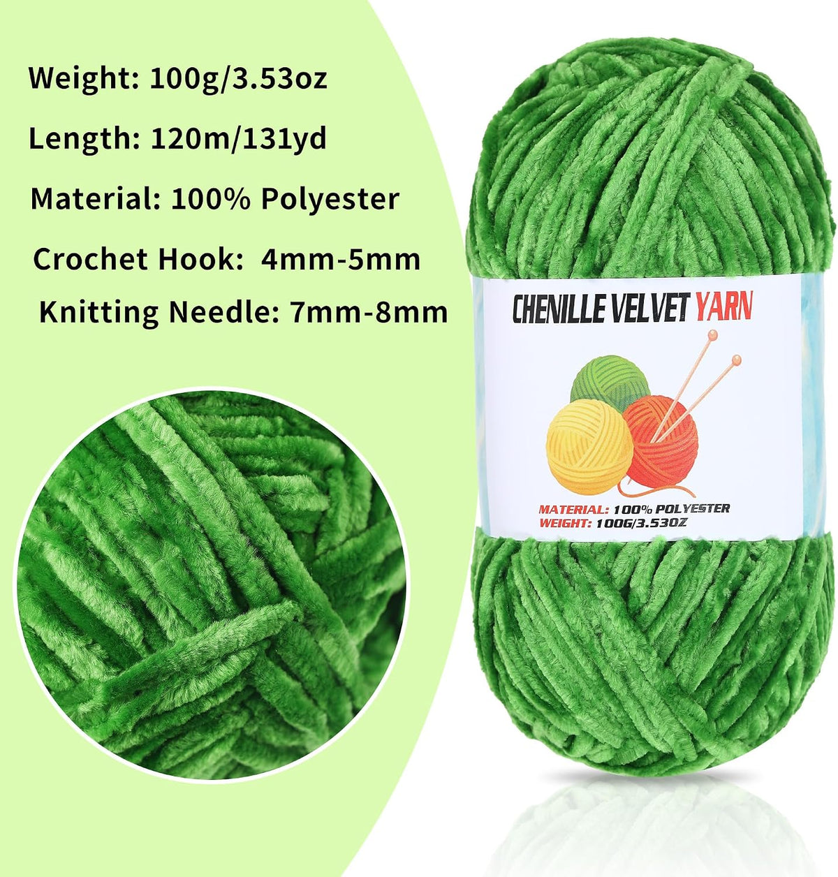 2 * 100g Velvet Chenille Chunky Yarn, Handcrafts Weaving Soft Chenille Yarn for Crocheting Clearance, Used for Making Baby Yarn Blanket, Clothes, Knitting Creations (Pink)