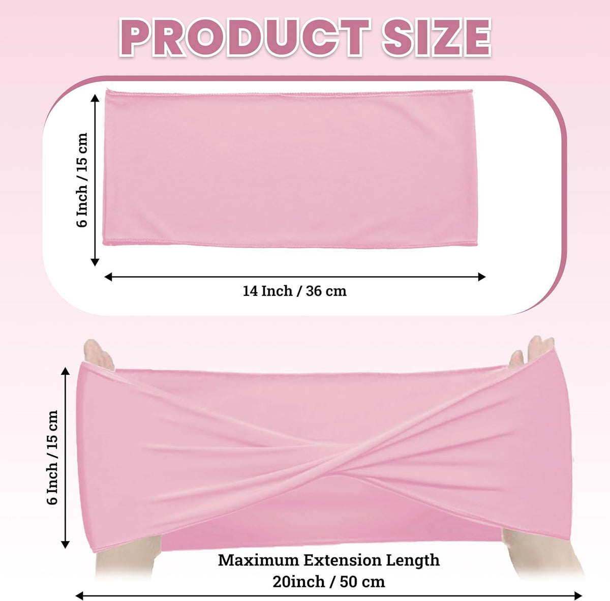 Pack of 25 PCS | Pink | Spandex Chair Sashes Bows Without Buckle | Stretch Elastic Banquet Universal Folding Chair Band Tie with for Wedding Party Conference Celebration Event Decoration