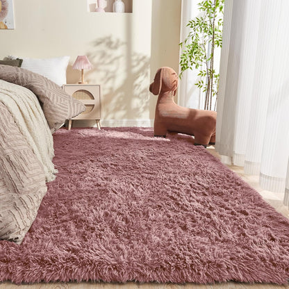 4x6 Blush Rugs for Bedroom, Ultra-Soft Fluffy Area Rugs for Living Room, 4 x 6 Shag Carpet for Nursery, Kids, Girl, Boy, Baby, Plush, Fuzzy, Shaggy, Cute Home Decor
