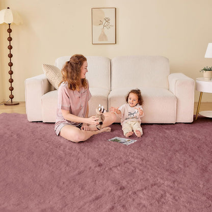 4x6 Blush Rugs for Bedroom, Ultra-Soft Fluffy Area Rugs for Living Room, 4 x 6 Shag Carpet for Nursery, Kids, Girl, Boy, Baby, Plush, Fuzzy, Shaggy, Cute Home Decor