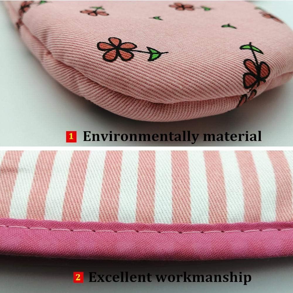 Oven Mitts, Heat Resistant Oven Gloves with Quilted Cotton Lining, Baking Mitts for Barbecue, Cooking, Baking, BBQ, Mimicrowave (Pink)