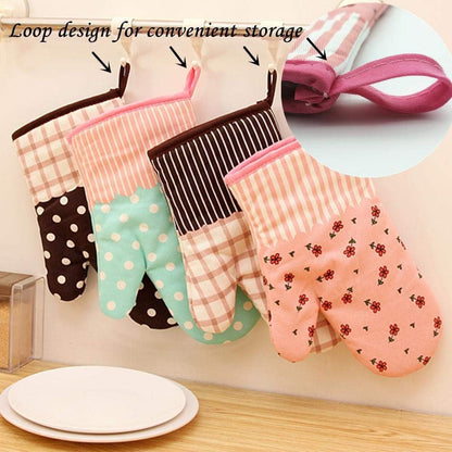 Oven Mitts, Heat Resistant Oven Gloves with Quilted Cotton Lining, Baking Mitts for Barbecue, Cooking, Baking, BBQ, Mimicrowave (Pink)