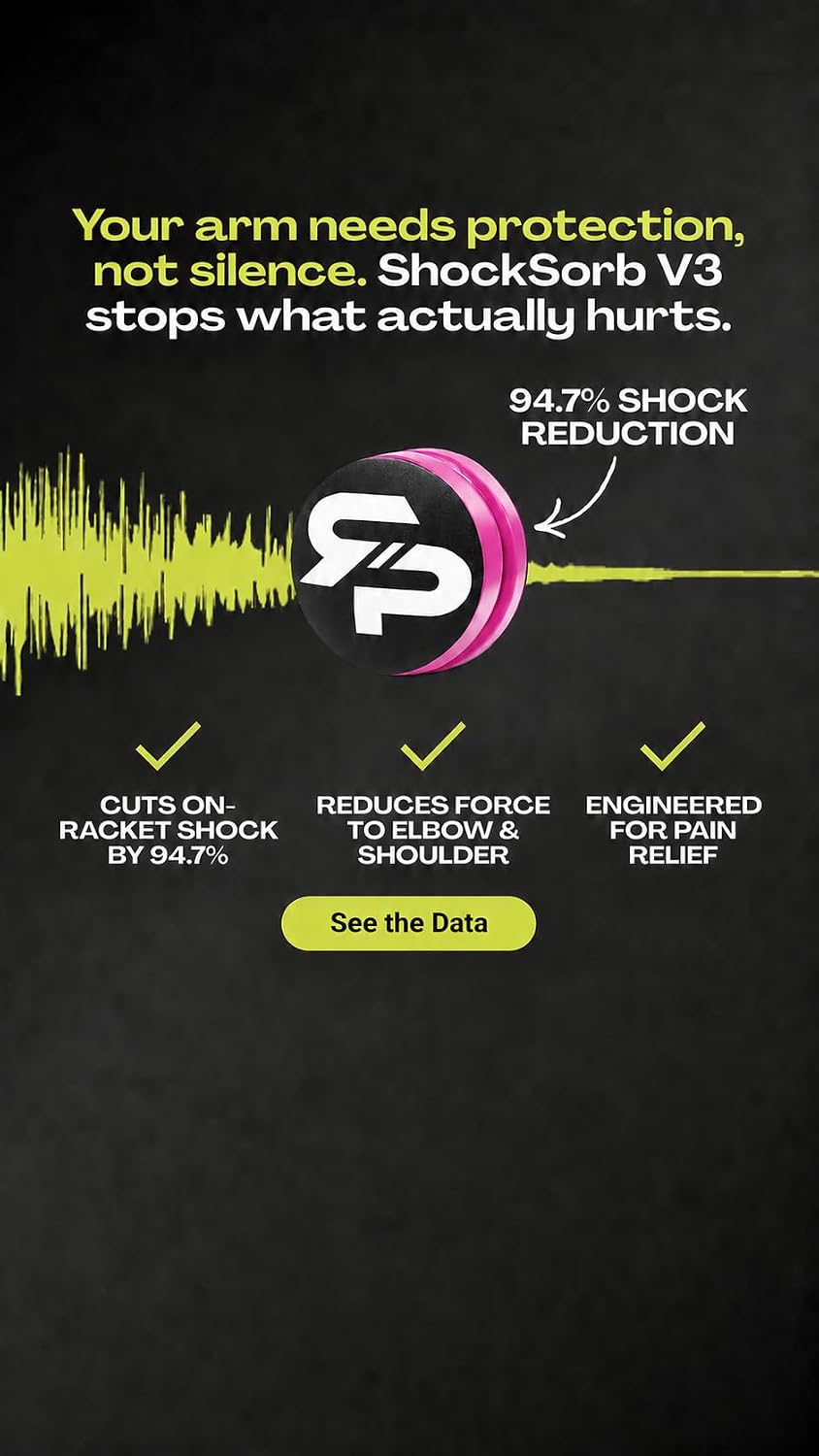 RTP Tennis Racket Vibration Dampener - ShockSorb Original or Ultrasoft V3
