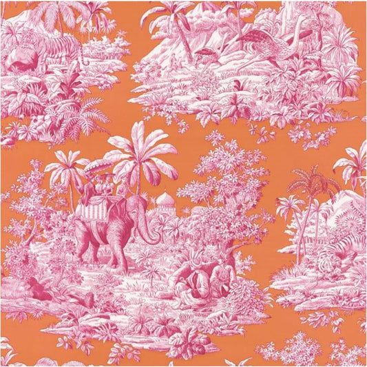 (3ply) 50ct Toile Cocktail Napkins Pink and Orange French Toile Paper Napkins Fun Cocktail Napkin set for cute orange and pink party decorations, girls baby shower