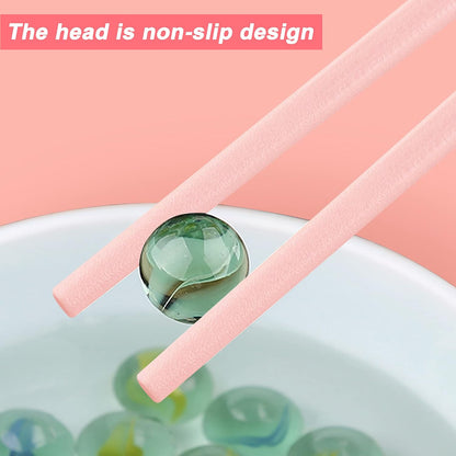 5 Pairs Pink Fiberglass Chopsticks Japanese Korean Chopstick Reusable Non-Slip Dishwasher Safe, 9.6 Inches Long, 5 Patterns