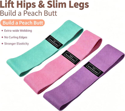 Yoga Stretch Bands Fitness Resistance Bands Set of 3 Lightweight Medium Triple Resistance Green Pink Purple for Sports Workout