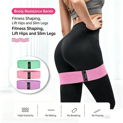 Yoga Stretch Bands Fitness Resistance Bands Set of 3 Lightweight Medium Triple Resistance Green Pink Purple for Sports Workout
