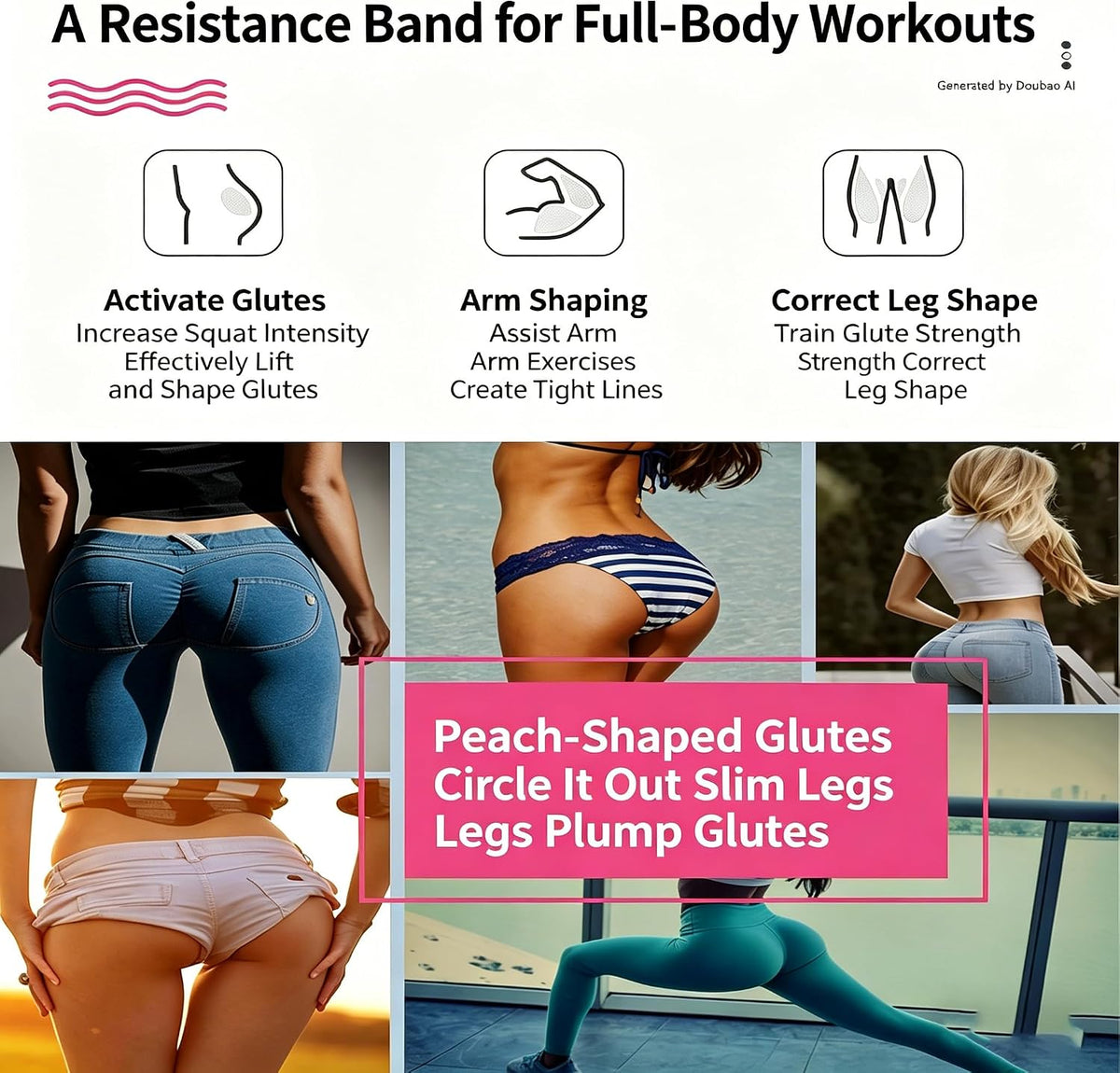 Yoga Stretch Bands Fitness Resistance Bands Set of 3 Lightweight Medium Triple Resistance Green Pink Purple for Sports Workout